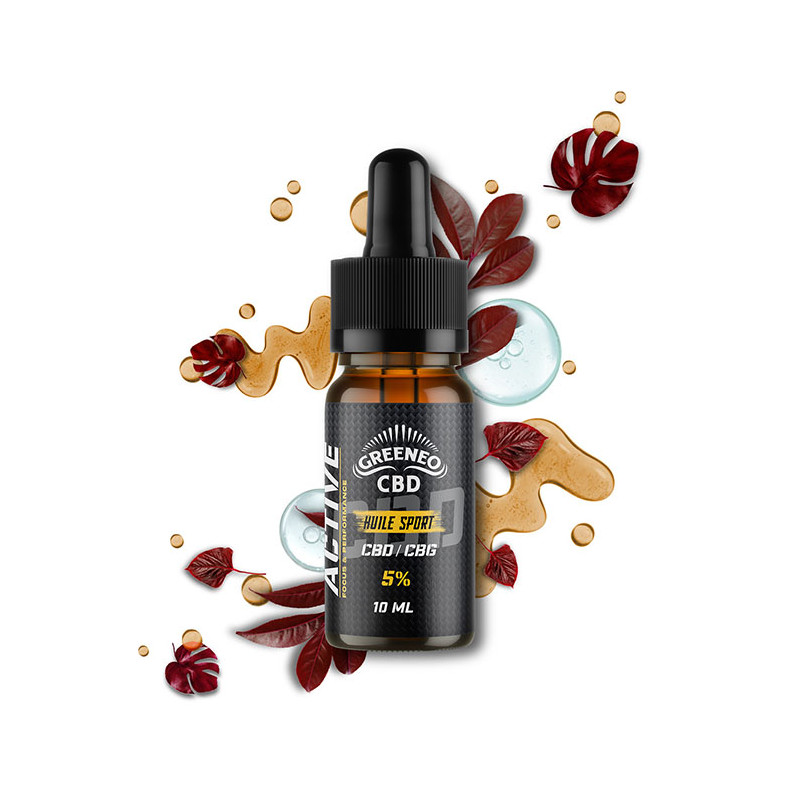 Huile CBD CBG ACTIVE Sport Greeneo 5%